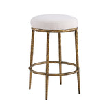 Rilva Matte Gold Backless Round Counter Height Stool - Ornate Home