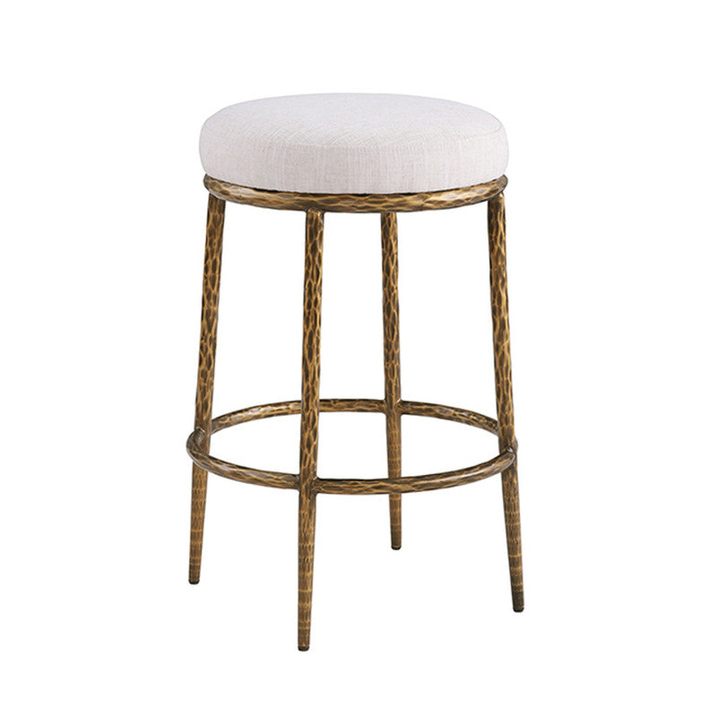 Rilva Matte Gold Backless Round Counter Height Stool - Ornate Home