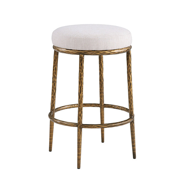 Rilva Matte Gold Backless Round Counter Height Stool - Ornate Home