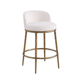 Rilva Matte Gold Counter Height Stool - Ornate Home