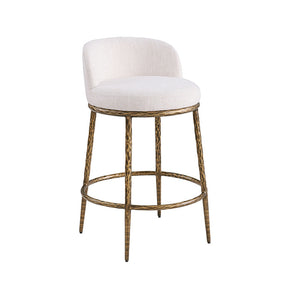 Rilva Matte Gold Counter Height Stool - Ornate Home