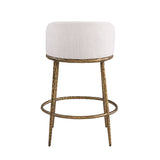 Rilva Matte Gold Counter Height Stool - Ornate Home