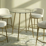 Rilva Matte Gold Counter Height Table - Ornate Home