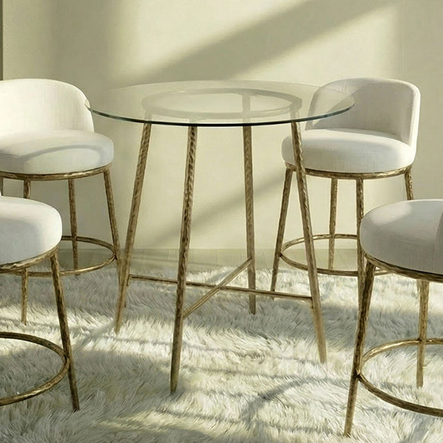 Rilva Matte Gold Counter Height Table - Ornate Home