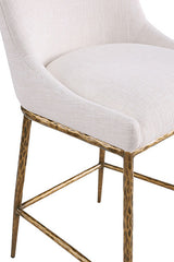 Rilva Matte Gold/White Counter Height Stool - Ornate Home