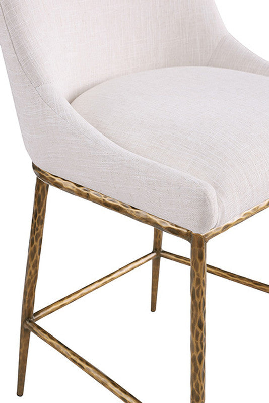 Rilva Matte Gold/White Counter Height Stool - Ornate Home