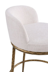 Rilva Matte Gold/White Counter Height Stool - Ornate Home