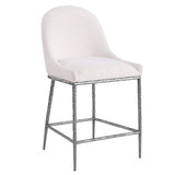 Rilva White/Gunmetal Counter Height Stool - Ornate Home