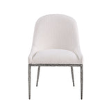 Rilva White/Gunmetal Counter Height Stool - Ornate Home