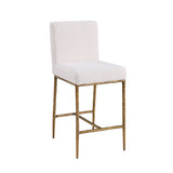Rilva White/Matte Gold Counter Height Stool - Ornate Home