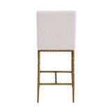 Rilva White/Matte Gold Counter Height Stool - Ornate Home