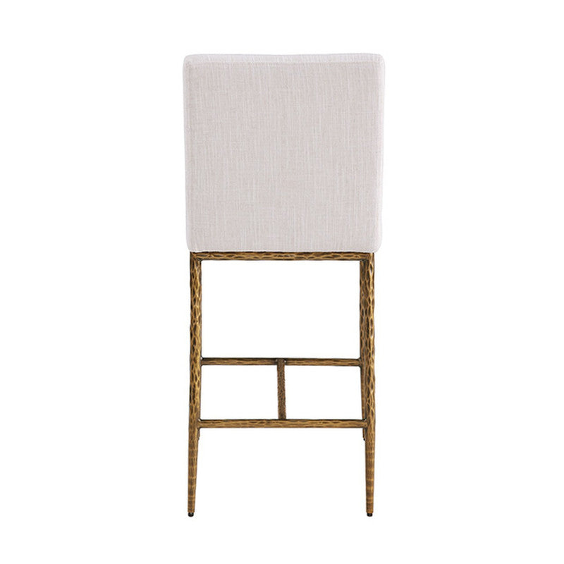 Rilva White/Matte Gold Counter Height Stool - Ornate Home