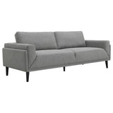Rilynn Grey 2-piece Upholstered Track Arm Sofa Set - Ornate Home