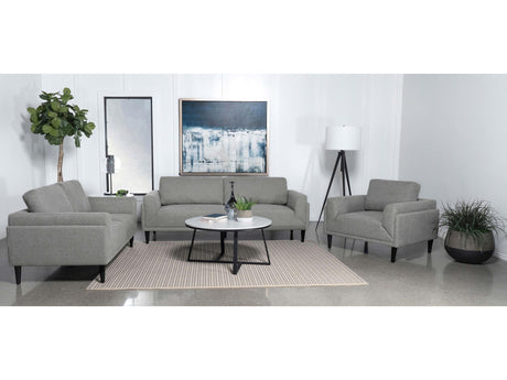 Rilynn Grey 3-piece Upholstered Track Arm Sofa Set - Ornate Home