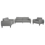 Rilynn Grey 3-piece Upholstered Track Arm Sofa Set - Ornate Home