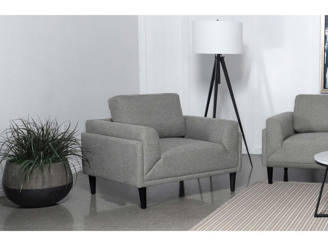 Rilynn Grey Upholstered Track Arm Accent Chair - Ornate Home
