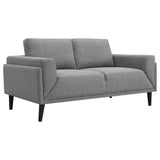 Rilynn Grey Upholstered Track Arm Loveseat - Ornate Home