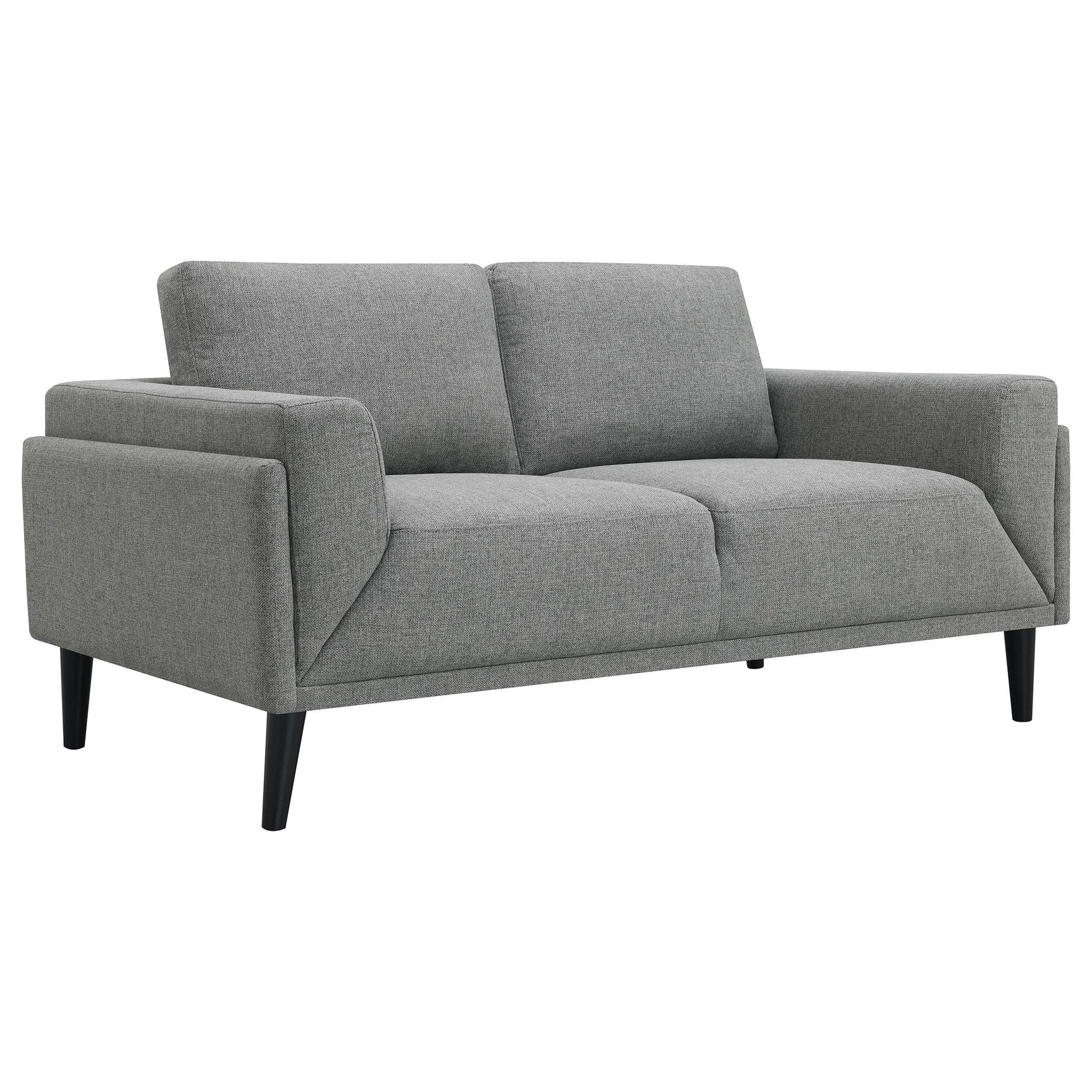 Rilynn Grey Upholstered Track Arm Loveseat - Ornate Home