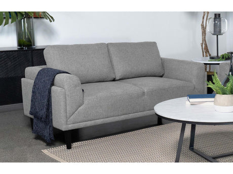 Rilynn Grey Upholstered Track Arm Loveseat - Ornate Home