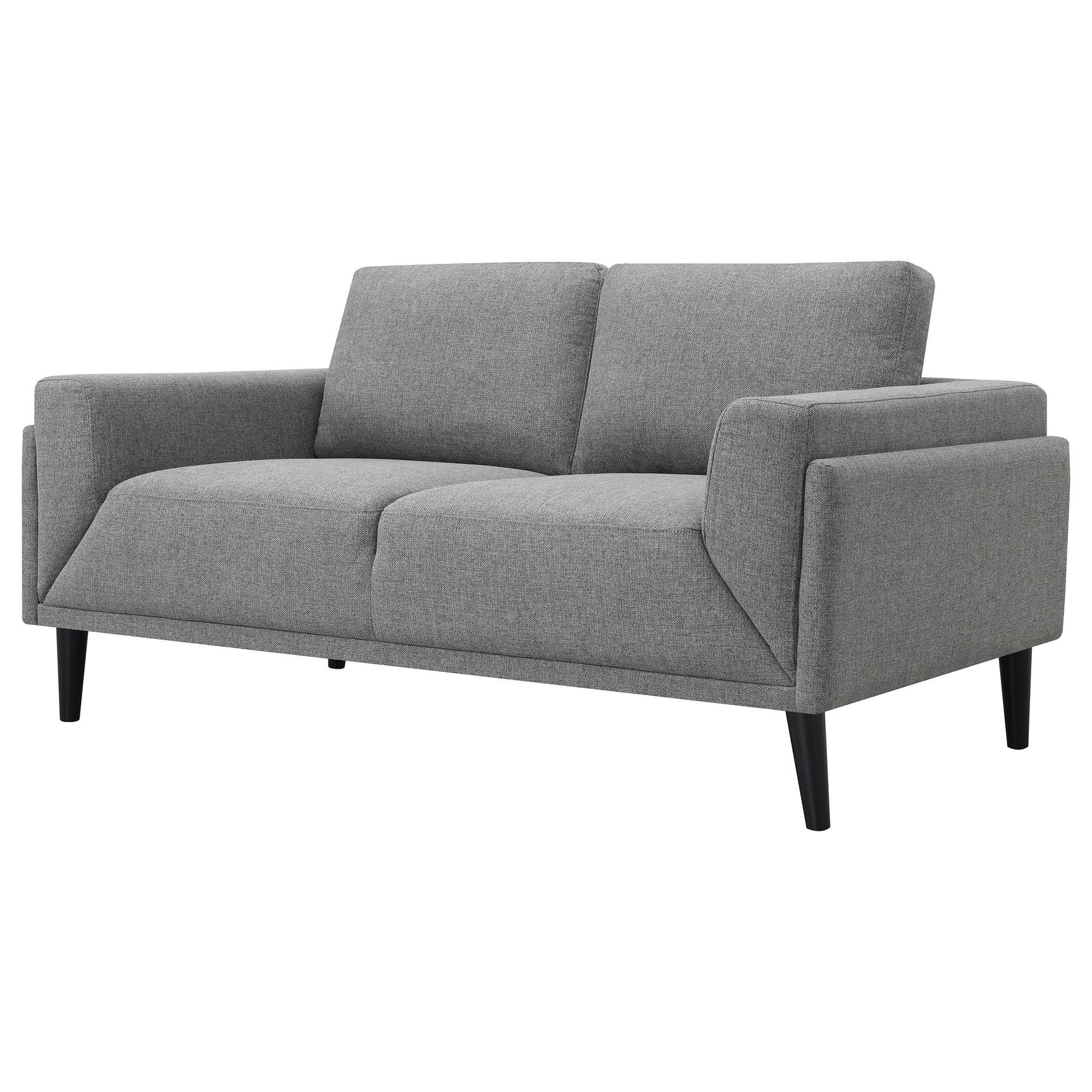 Rilynn Grey Upholstered Track Arm Loveseat - Ornate Home