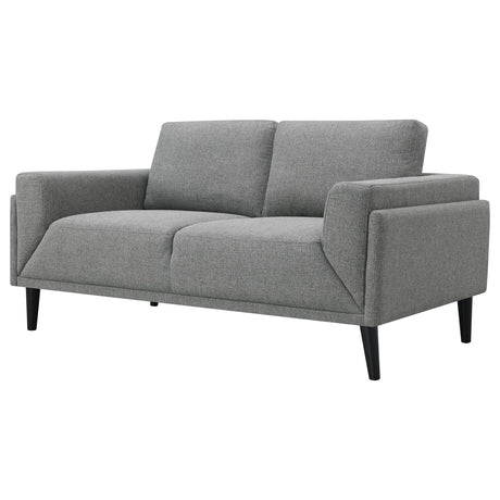 Rilynn Grey Upholstered Track Arm Loveseat - Ornate Home