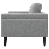Rilynn Grey Upholstered Track Arm Loveseat - Ornate Home