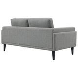Rilynn Grey Upholstered Track Arm Loveseat - Ornate Home