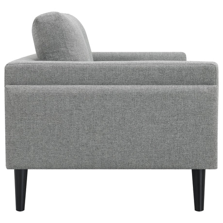 Rilynn Grey Upholstered Track Arm Loveseat - Ornate Home