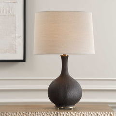 Rimini Black Glaze Table Lamp - Ornate Home