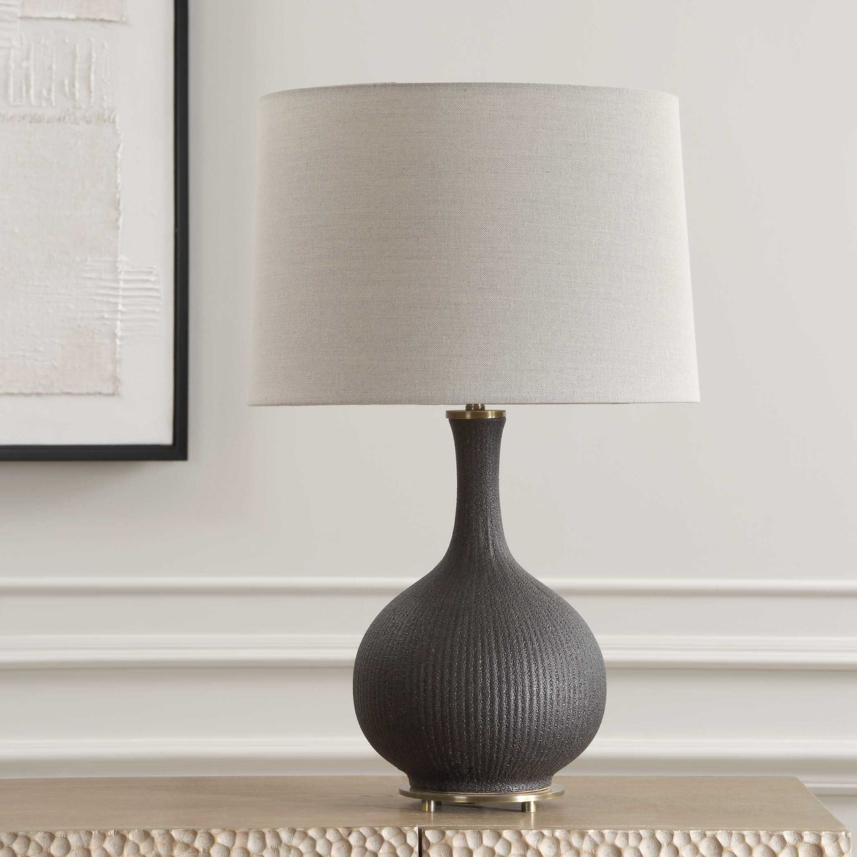 Rimini Black Glaze Table Lamp - Ornate Home