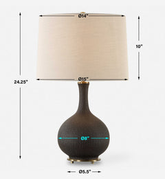 Rimini Black Glaze Table Lamp - Ornate Home