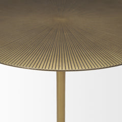 Rini Gold/White Metal and Marble Accent Table