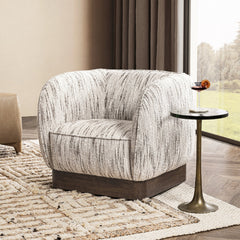 Rinner Cocoa Cream Swivel Chair - Ornate Home