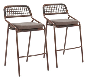 Rio Brown Barstool (Set of 2) - Ornate Home