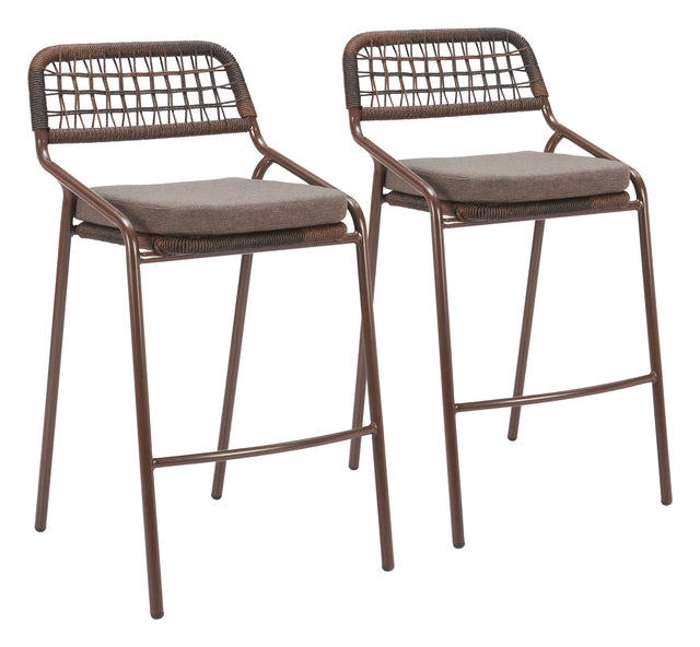 Rio Brown Barstool (Set of 2) - Ornate Home