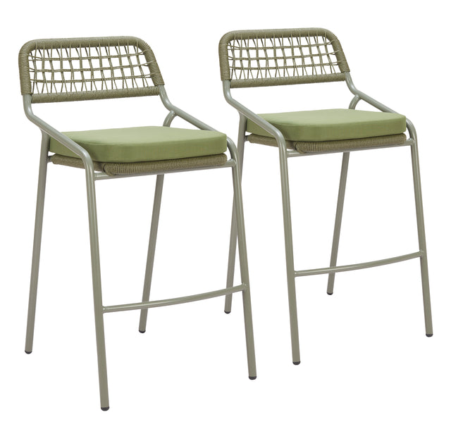 Rio Green Outdoor Barstool (Set of 2) - Ornate Home