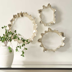 Ripple Effect Silver Wall Art (Set of 3) - Ornate Home
