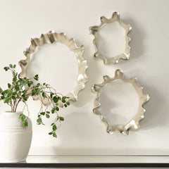 Ripple Effect Silver Wall Art (Set of 3) - Ornate Home