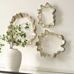 Ripple Effect Silver Wall Art (Set of 3) - Ornate Home