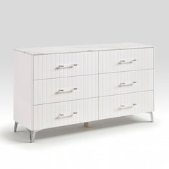 Ripple White 4pc Bedroom Set - Ornate Home