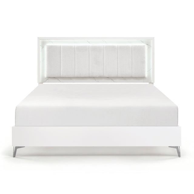 Ripple White California King Bed - Ornate Home