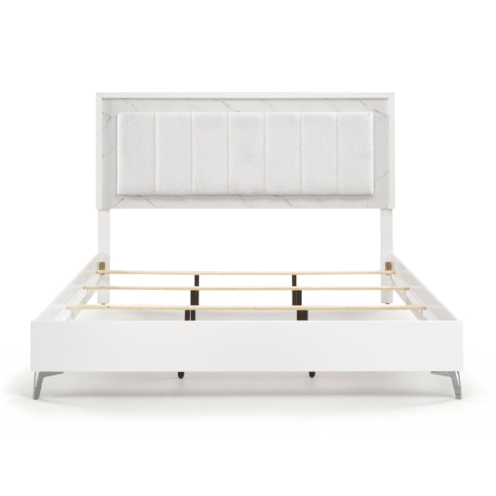 Ripple White California King Bed - Ornate Home