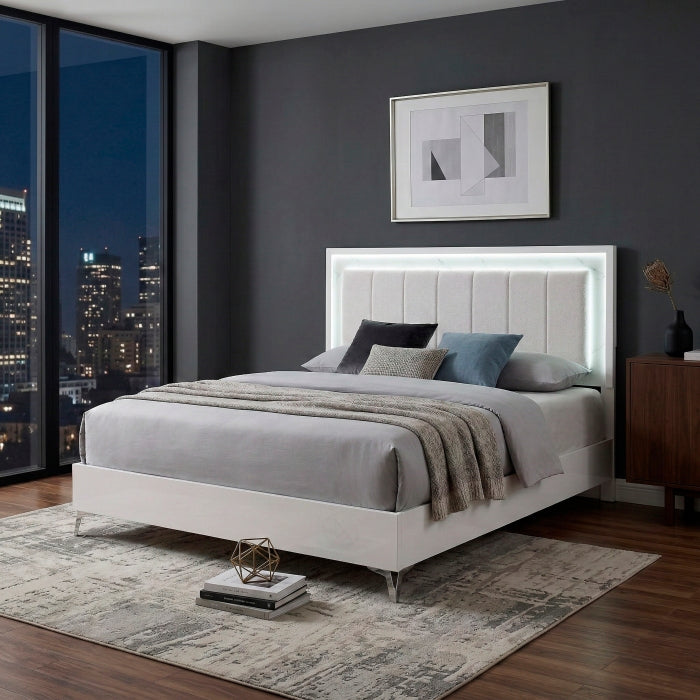 Ripple White California King Bed - Ornate Home