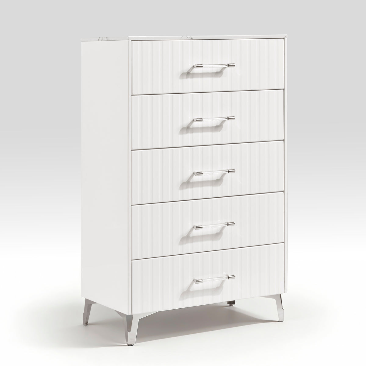 Ripple White Chest - Ornate Home