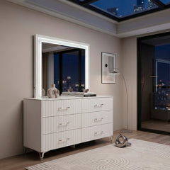Ripple White Dresser - Ornate Home