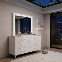 Ripple White Dresser - Ornate Home