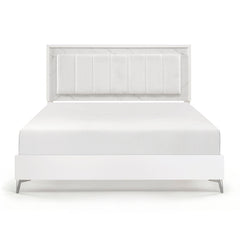 Ripple White Eastern King Bed - Ornate Home