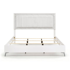 Ripple White Eastern King Bed - Ornate Home