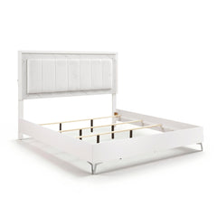 Ripple White Eastern King Bed - Ornate Home
