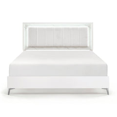 Ripple White Eastern King Bed - Ornate Home